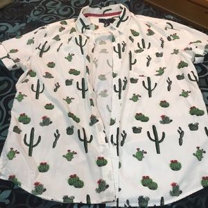 Forever 21 Men’s Cactus Short Sleeve Button Down
